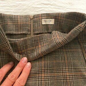 J Galt Brown Stretchy Houndstooth Skirt
